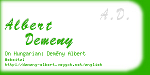 albert demeny business card